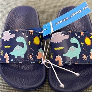 adidas Kids Dino Slides - Blue and Teal